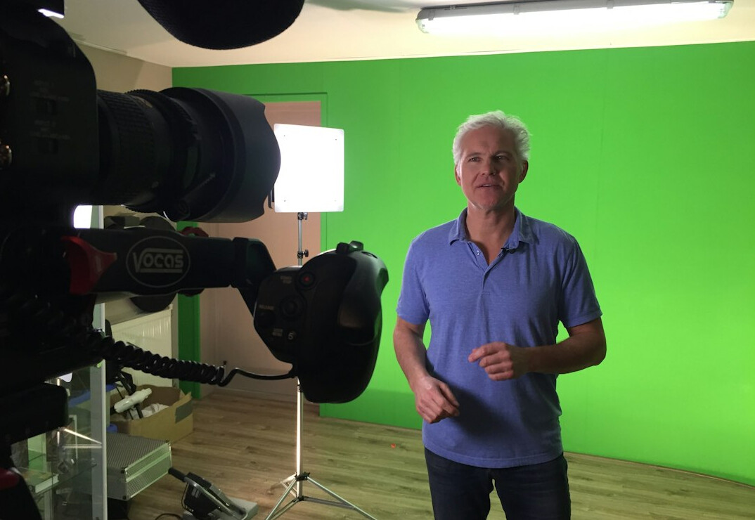 tv presenter on set