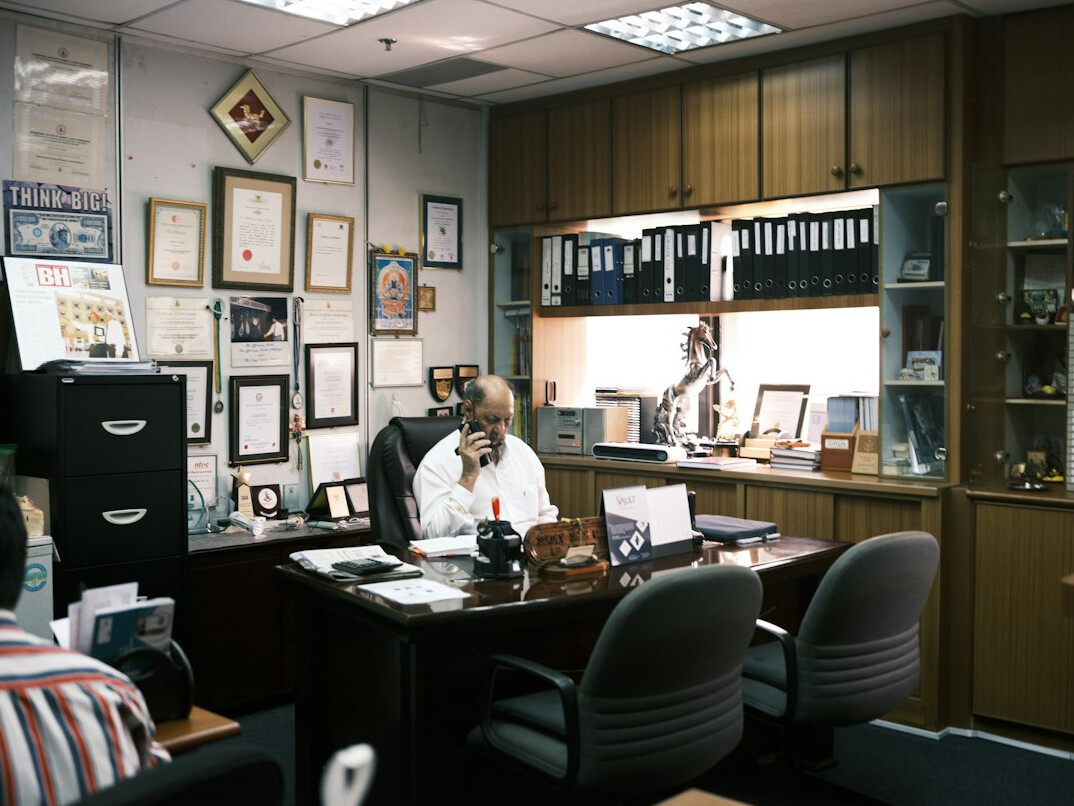 mayor at desk in office